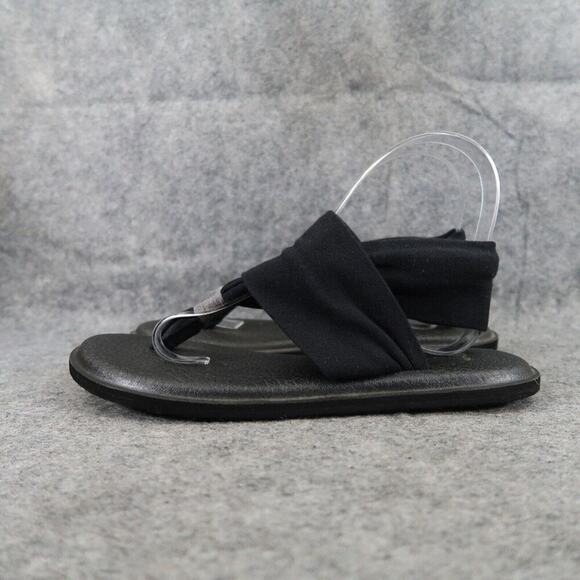 Sanuk Shoes Womens 7 Sandal Yoga Sling Comfort Active Flats Active Black Pull On - Picture 4 of 14
